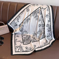 Luxury Floral Print Satin Square Scarf 27 inch, Hairband, Bag Ribbon and Neckerchief