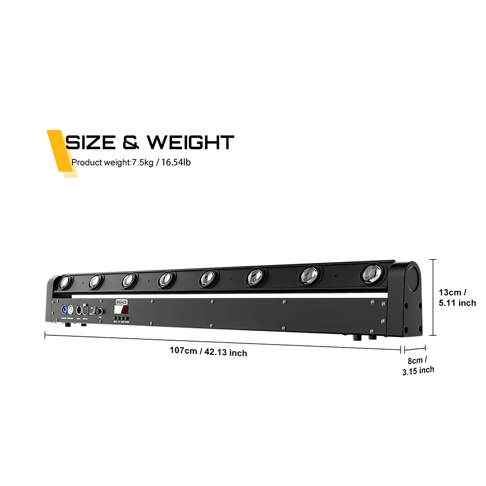8x12w Beam Moving Head RGBW 4in1 Bar Light For DJ Disco Wedding Party Stage Light Effect Professional DMX 512 Stage Light