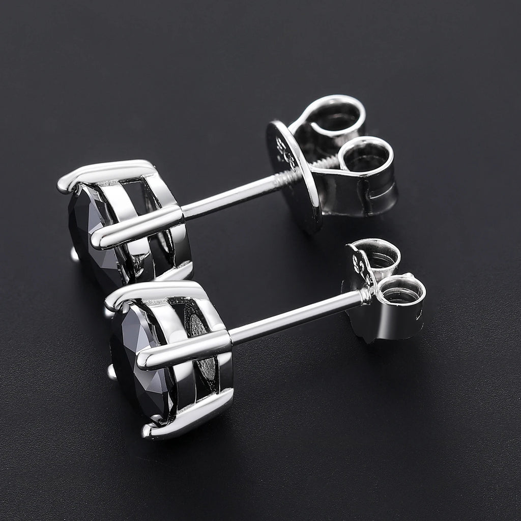 Real 0.5-2 Carat Black Moissanite Earrings For Women 100% 925 Sterling Silver Earring 2023 Trend Wedding Jewelry Christmas Gifts