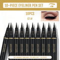 10PCS High-Pigment Black Liquid Eyeliner Kit,Precision Slim Tip Liquid Eye Liner,Fast Drying Transfer-Resistant Formula,No Skipping No Bleeding,Durable All-Day Wear,Suitable for Beginners & Professional Makeup