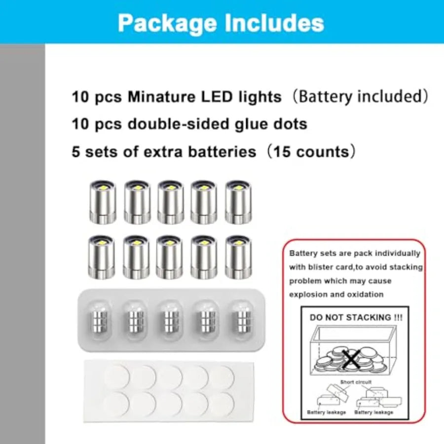 Miniature LED Lights for Crafts, 10 Pack