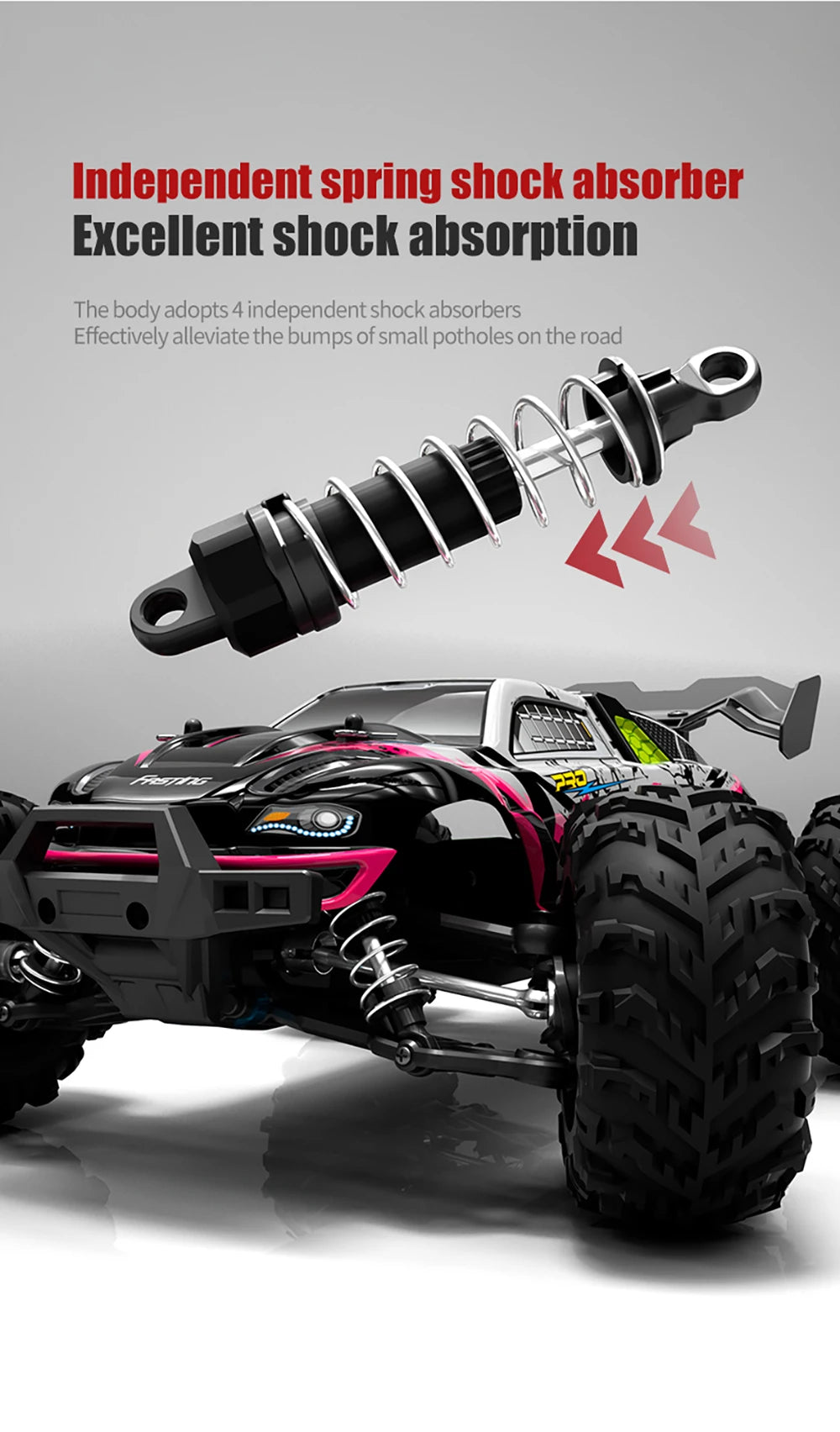 16102 Brushless 4WD RC Car with LED Lights