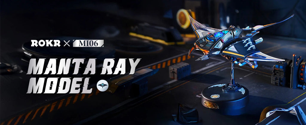 ROKR Mechanical Manta Ray 3D Metal Puzzle - Dynamic Bionic Model, Adult Assembly Model MI06