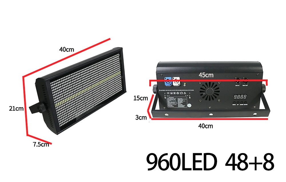 1/4PCS 200W 48+8Segmente Strobe LED 864RGB+96White LED Strobe Voice Control DMX Super Bright DJ Disco Wish Bar Party Stage Light