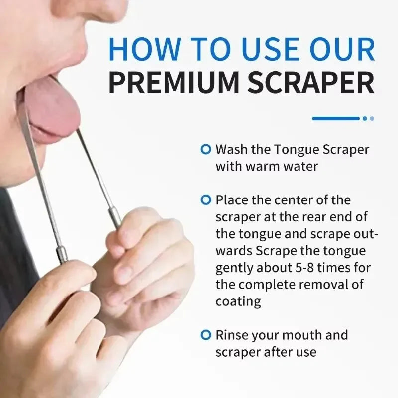 Travel Portable Tongue Scraper, Oral Hygiene Kit, Companion to Toothbrush, Compact & Hygienic Case Included