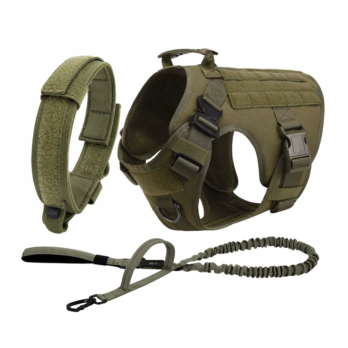 Tactical Dog Harness with MOLLE Pouches, No-Pull Training Vest for Medium and Large Dogs