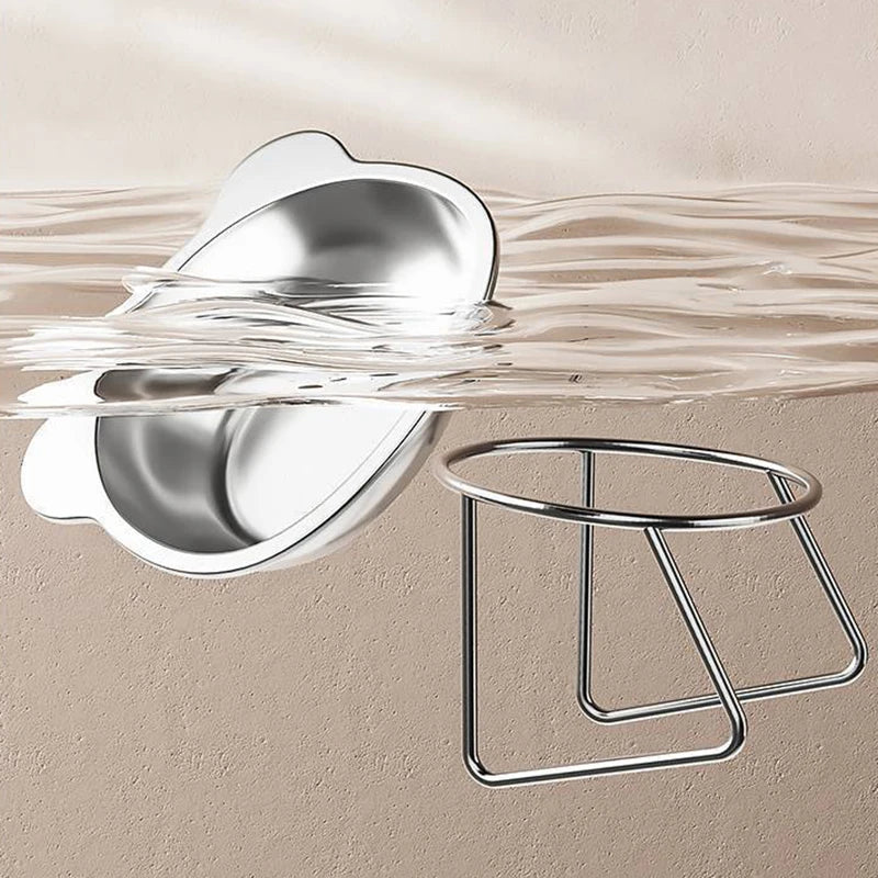 BOOTEELY Tilted Stainless Steel Cat Bowl with Metal Stand, Raised Food and Water Dish for Cats, Kittens and Puppies