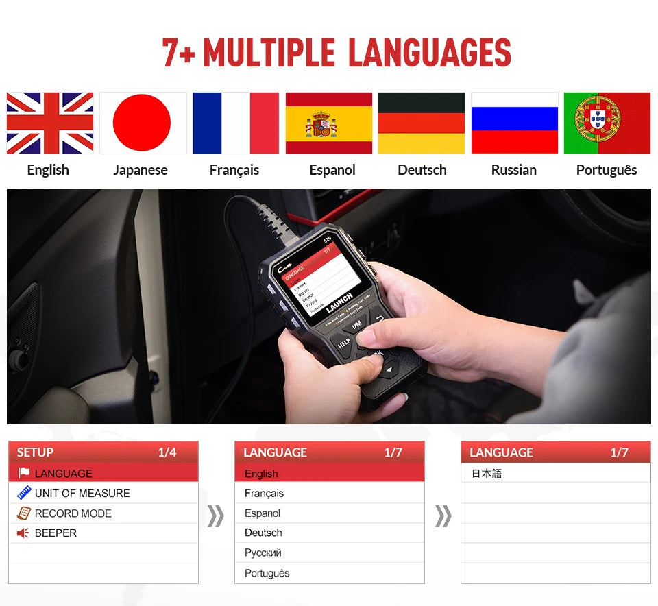 LAUNCH Creader 529 CR529 Automotive OBDII Scanner Car Diagnostic Tools Engine Check OBDII Scan Tools Launch Obd2 Scanner X431