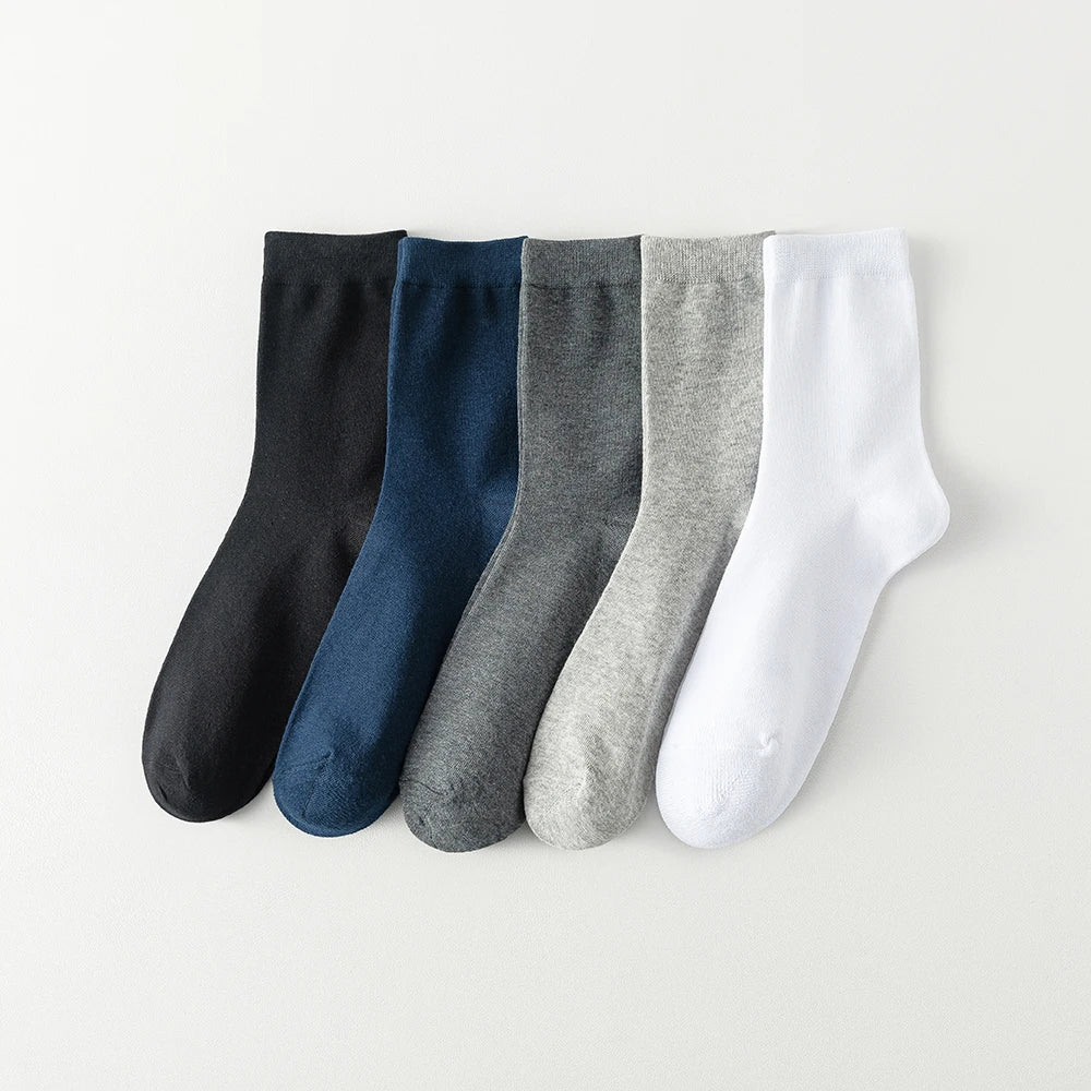 10-Pack Men's Cotton Dress Socks, Soft Breathable Business Crew Socks, US Size 6-10