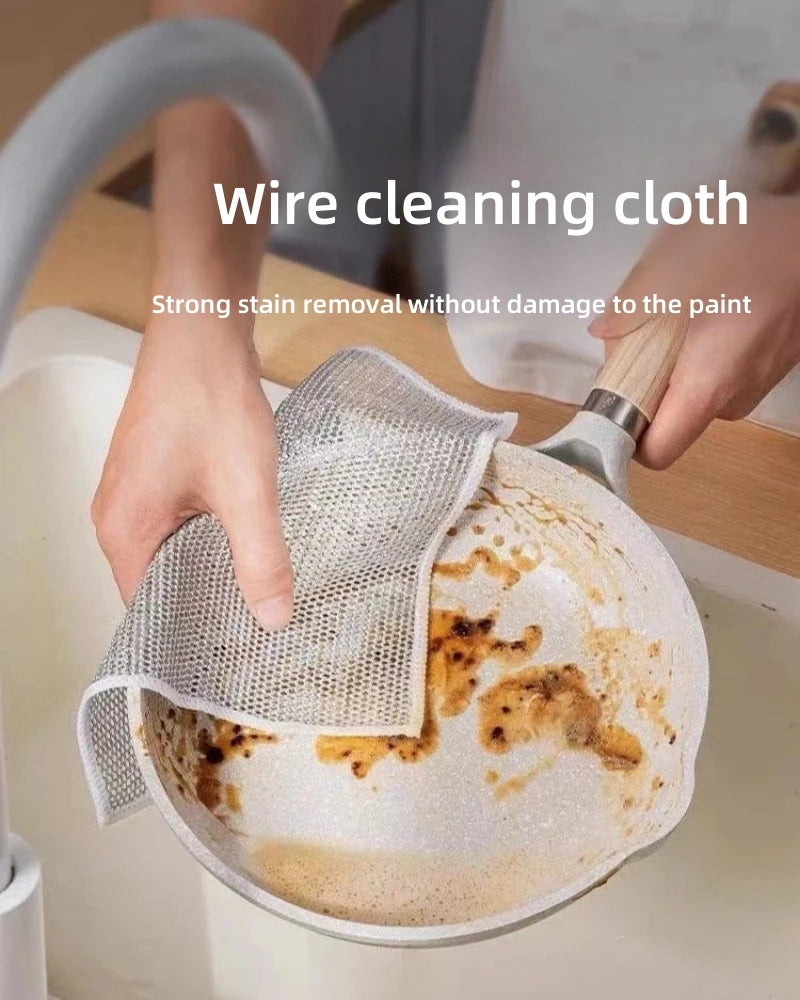 Double-Sided Steel Wire Dish Cleaning Cloths