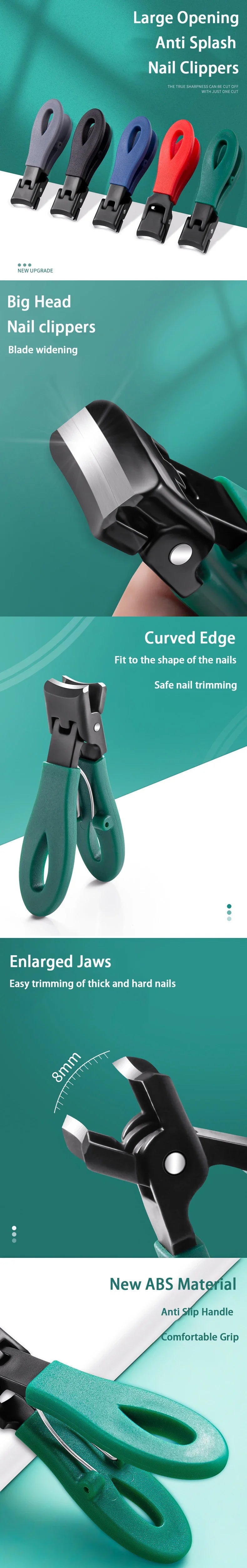 Wide Jaw Stainless Steel Nail Clippers