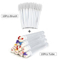 10/50pcs Reusable Eyelash Brush Halloween Tube Mascara Wand - Spooky & Cute With Tube Eyelash Wands Eyebrow Brush Replaceable