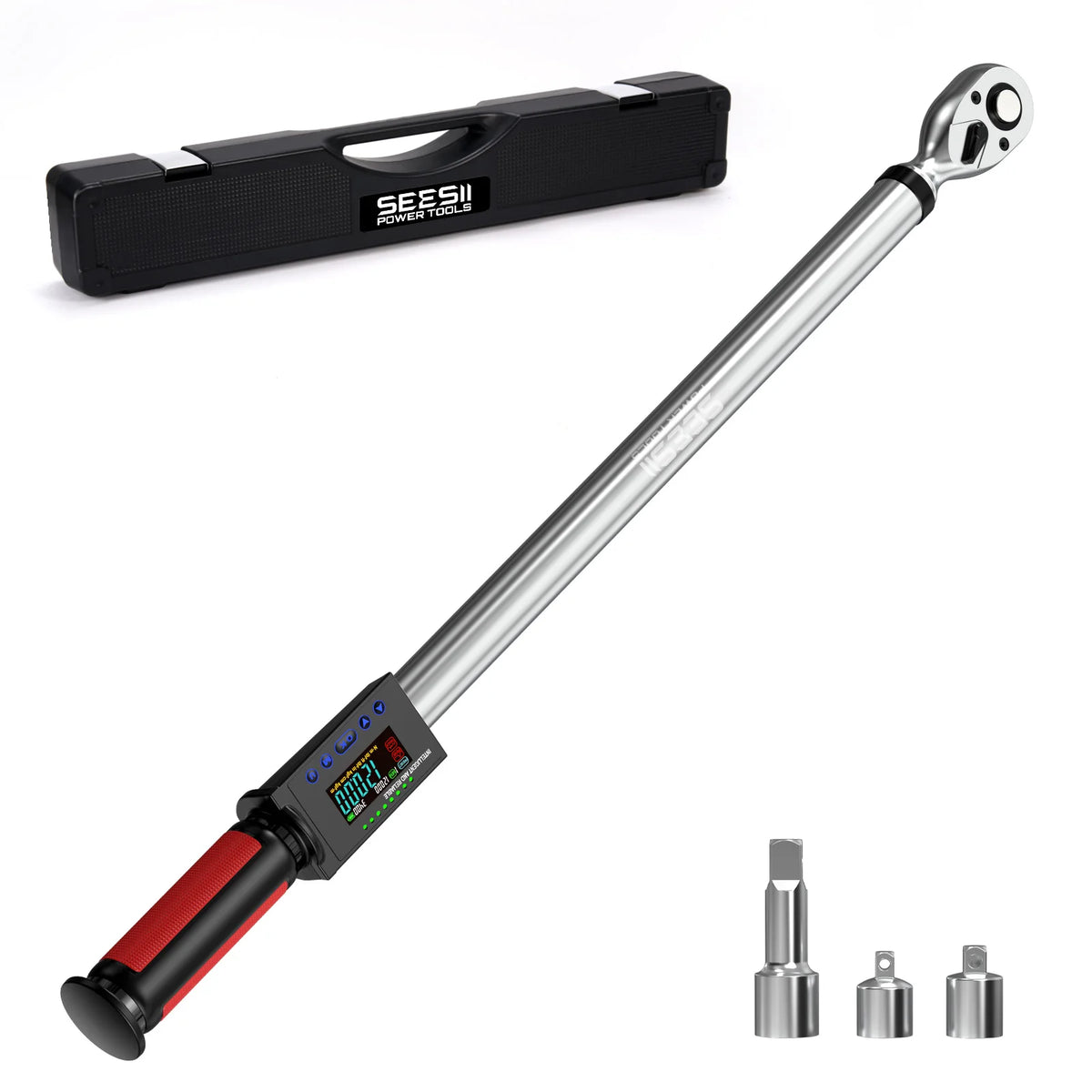 SEESII Digital Torque Wrench Kit D2 Lite Pro-3/8" 220N.m Blue & DH340-1/2" 340N.m Red ±2% High Precision Professional Bicycle Automotive Tool with LED Alarm for Precision Measureme