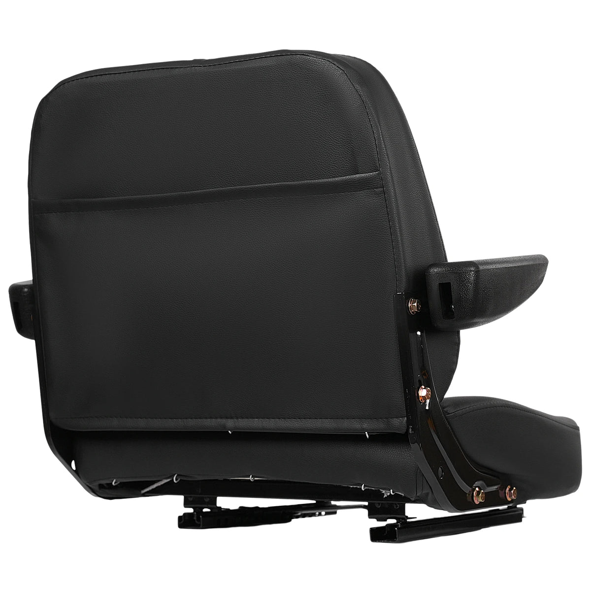 Forklift Seat with Armrest Universal Driver Side Tractor Seat Black Capacity 100kg Adjustable Bulldozer Lawnmower Seat