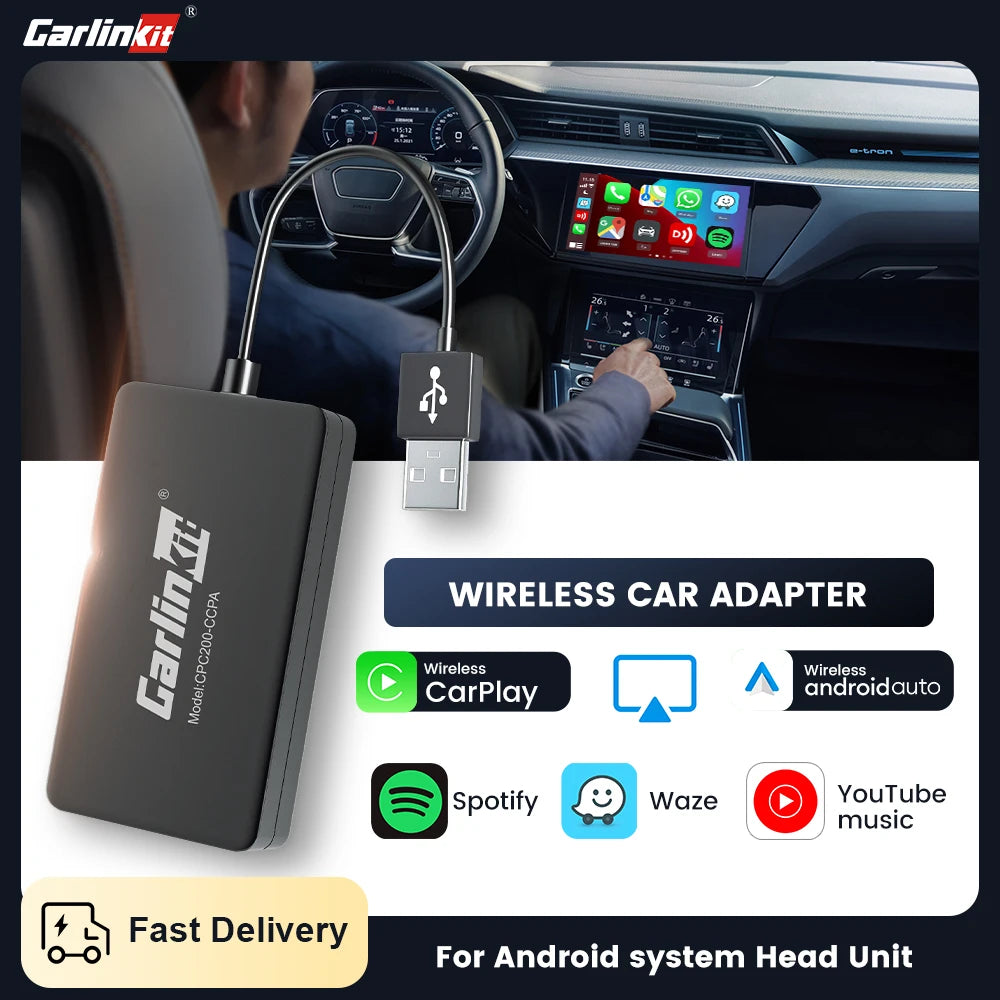 Carlinkit CCPA Wireless Android Auto Wireless CarPlay Adapter Screen Mirroring for Modify Android System Car Screen Radio Stereo