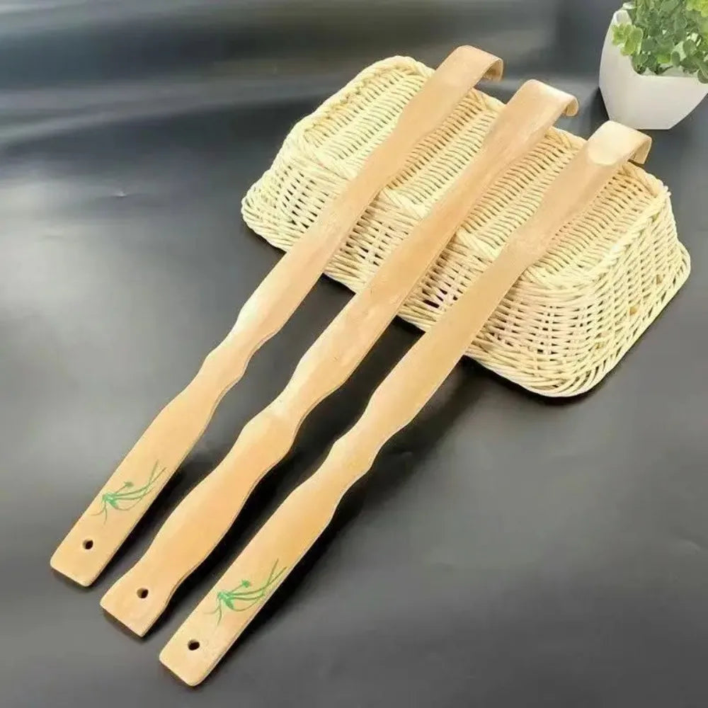 3-Pack Bamboo Back Scratcher Set - 18.3-Inch Long Handle, Natural Massage Tool, Unique Gift for Him and Her