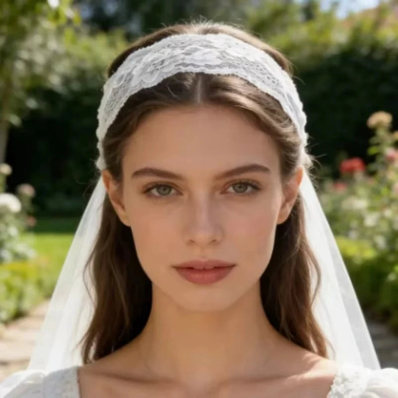 Wide Lace Elastic Headband
