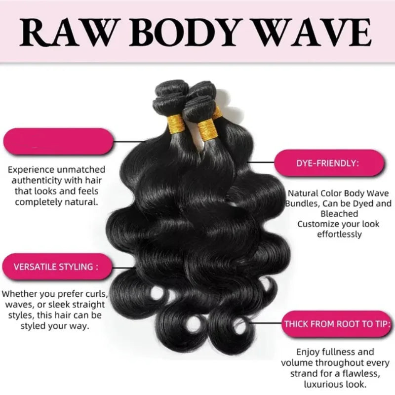 42" Body Wave Human Hair Bundles