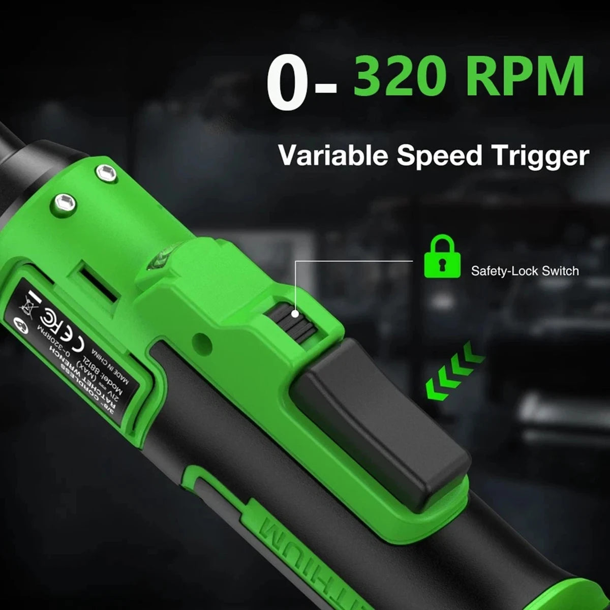 TaskStar 6.3-inch Extended Ratchet Wrench 3/8" Driver Cordless Electric Wrench Car Dismantling Power Tool For DIY Car Mechanic