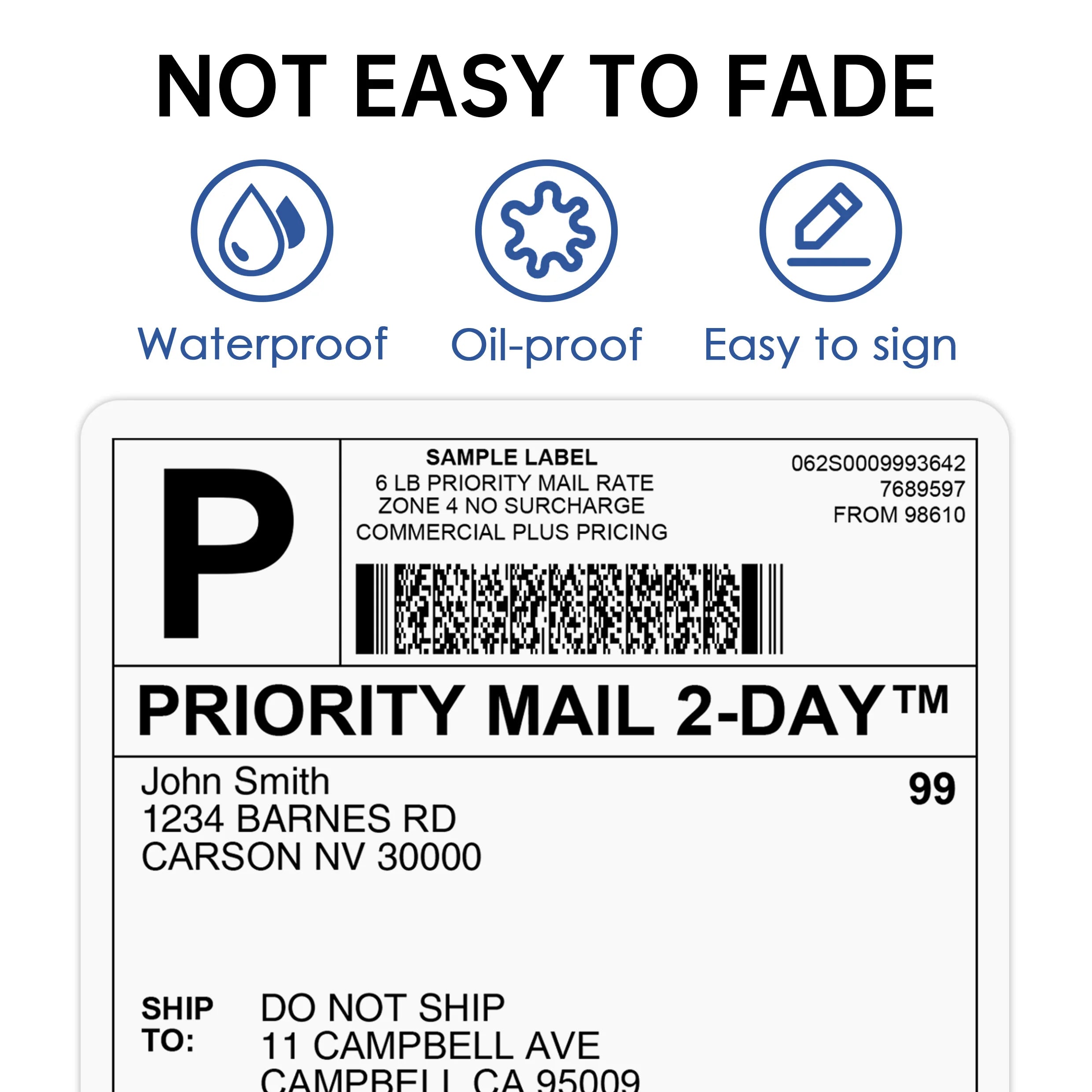 500 Sheets Thermal Printer Paper 4x6 inch A6 100*150mm Size Sticker Paper for Thermal Shipping Label Barcode Address LOGO