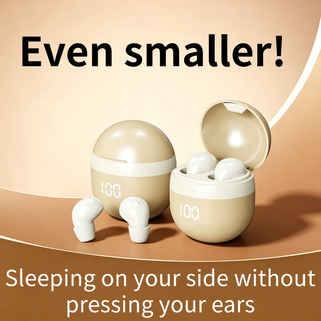 Small Wireless Bluetooth Headphones, Side Sleeping Not Pressing Ear And Sports Invisible In Ear Noise Cancelling Earphones, Low Latency