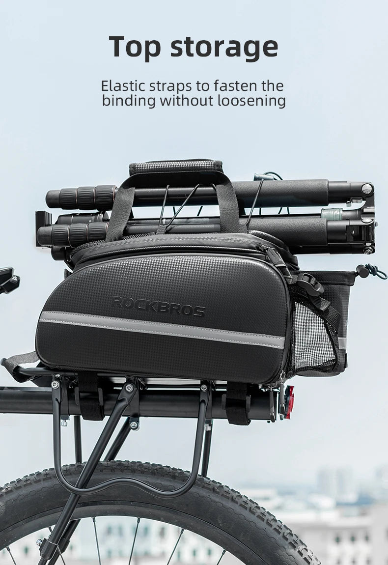 ROCKBROS Bicycle Carrier Bag MTB Bike Bag Trunk Pannier Cycling Large Capacity Travel Bag Package Bags Bicycle Rear Carrier Bags