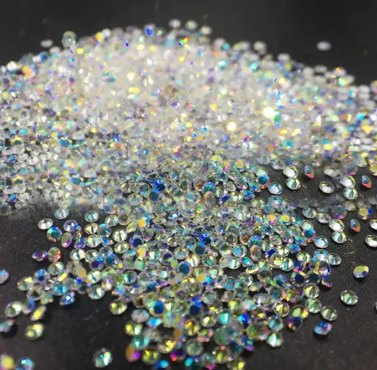 1Bag Aprox.1400Pcs Mini Nail Rhinestones Micro 1.2mm Nail Sand Pixie Crystals Iridescent AB Bling Tiny Sugar Beads Nail Charms