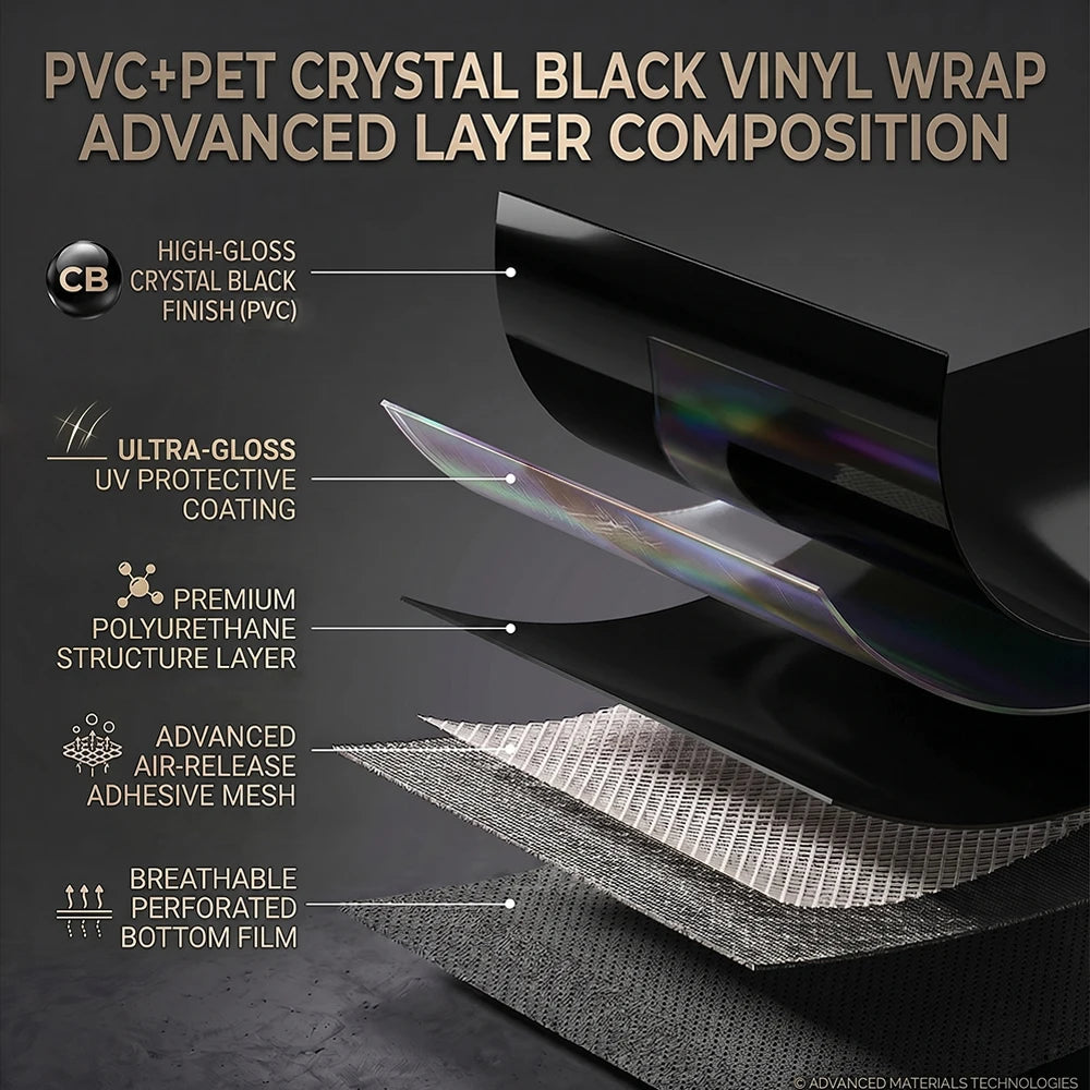 Glossy Black Vinyl Car Wrap Film