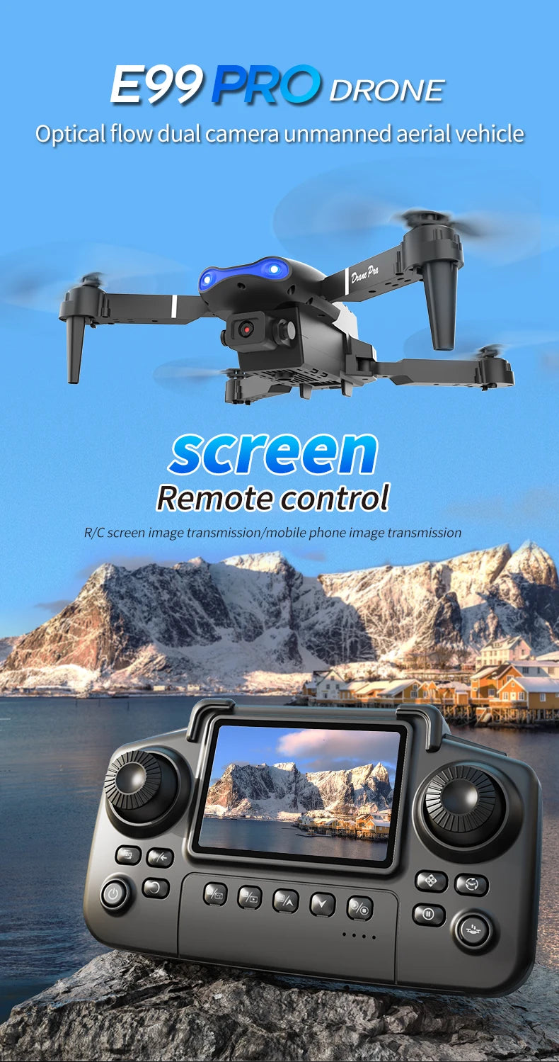 Brushless RC Drone with Dual Camera, One-Key Takeoff, Return Home and Headless Mode