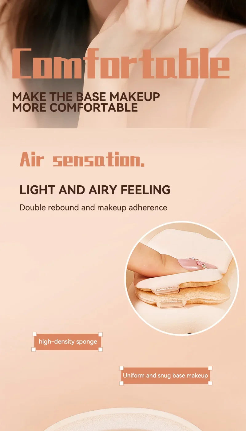 Soft Marshmallow Air Cushion Sponge Powder Puff Dry Wet Dual Use For Liquid Foundation Base Daily Cosmetic Makeup Tool