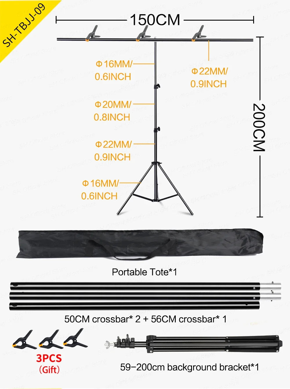 Photography Photo Studio T-Shape Backdrop Background Stand Frame Support System Kit For Video Chroma Key Green Screen With Stand