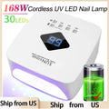 168W Rechargeable UV LED Nail Lamp with LCD Display and Auto Sensor