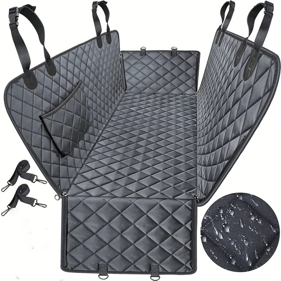 Waterproof Dog Car Seat Cover Hammock, Heavy-Duty Scratchproof Nonslip Back Seat Protector