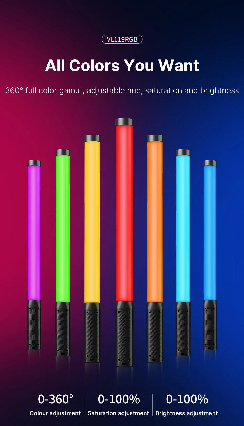 Ulanzi VL119 Handheld RGB LED Light Wand