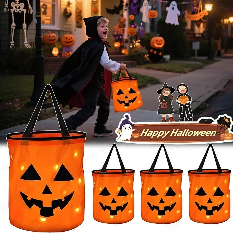 Halloween LED Light-Up Pumpkin Candy Bag