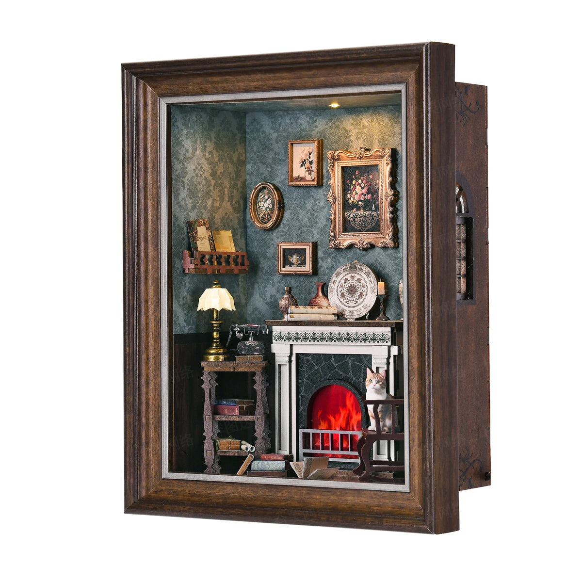 DIY Book Nook Kit, Tailor's Shop 3D Wooden Bookshelf Insert