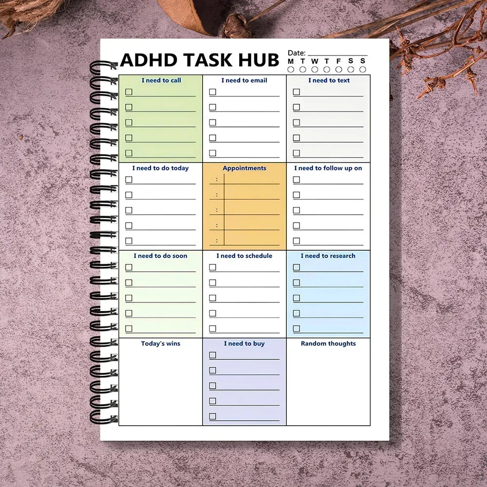 1 Piece Spiral Binding Cleaning Planner Notebook Visual Layout Household Organizer Daily Chore Schedule Journal for Home Tidying Management