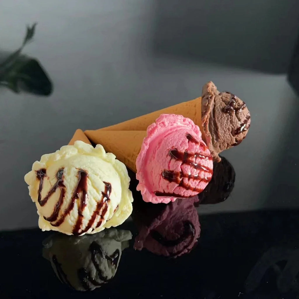 Simulation Ice Cream Ball Model Fake Sweet Cone Dessert Shop Lifelike Decor Photography Props Display Fake Food Model Ornament