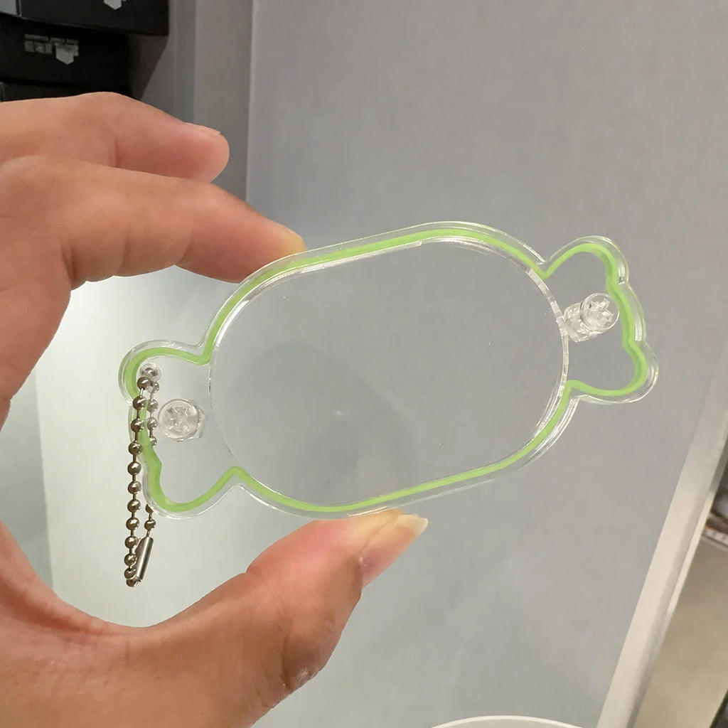 Candy Shape Acrylic Shaker Keychain Clear DIY Charm Pendant with Colored Edge Gift for Bag Keychain Jewelry Making