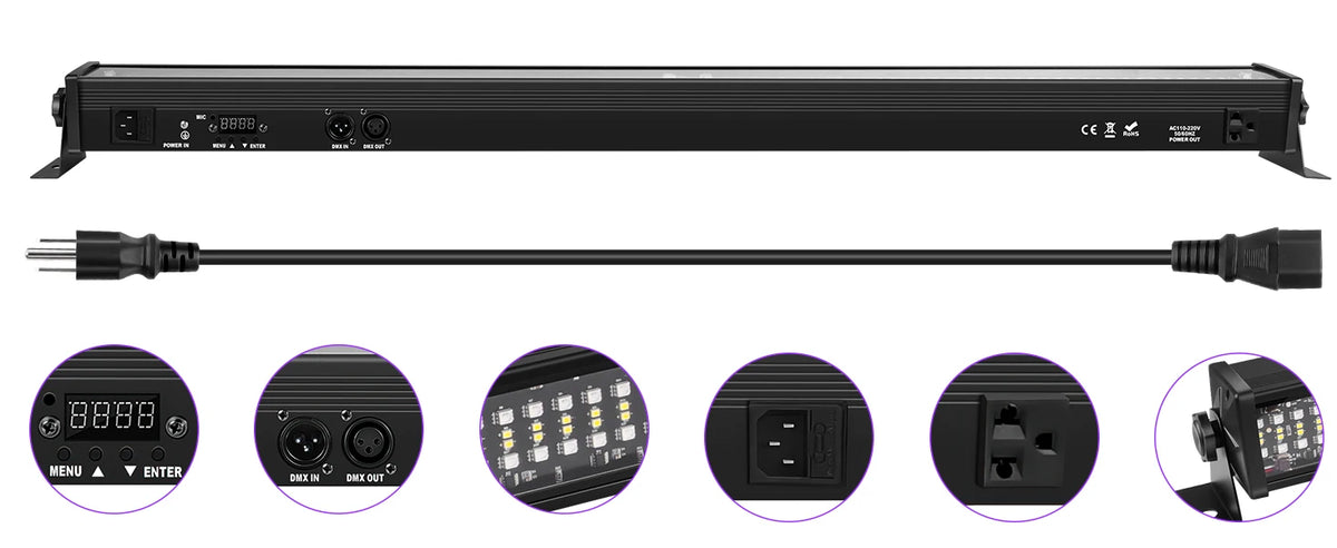 Yiflamefly 1/2Pcs 80W Wall Washer Light Bar 336LEDs SMD RGBW Stage Lights 7000lm Outdoor Lighting For Party Yard Garden Building