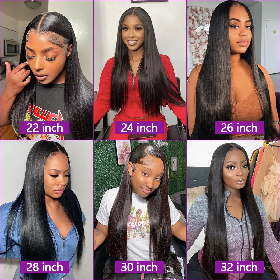 Straight Human Hair Bundles with Lace Closure