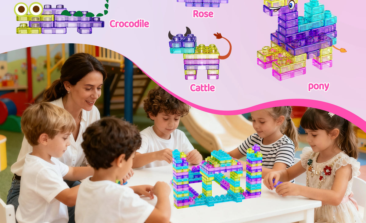 40 PCS Sensory Soft Building Blocks for Toddlers, Kids Montessori Squishy Jelly Blocks Stacking Toy Set