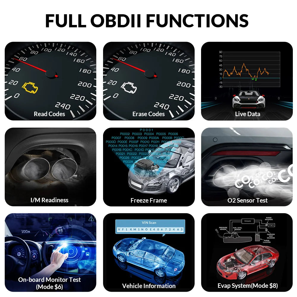 LAUNCH X431 CR3008 PLUS Car Auto OBD2 Diagnostic Tool ARM Scanner DTC Lookup Check Engine Battery Test Lifetime Free Update