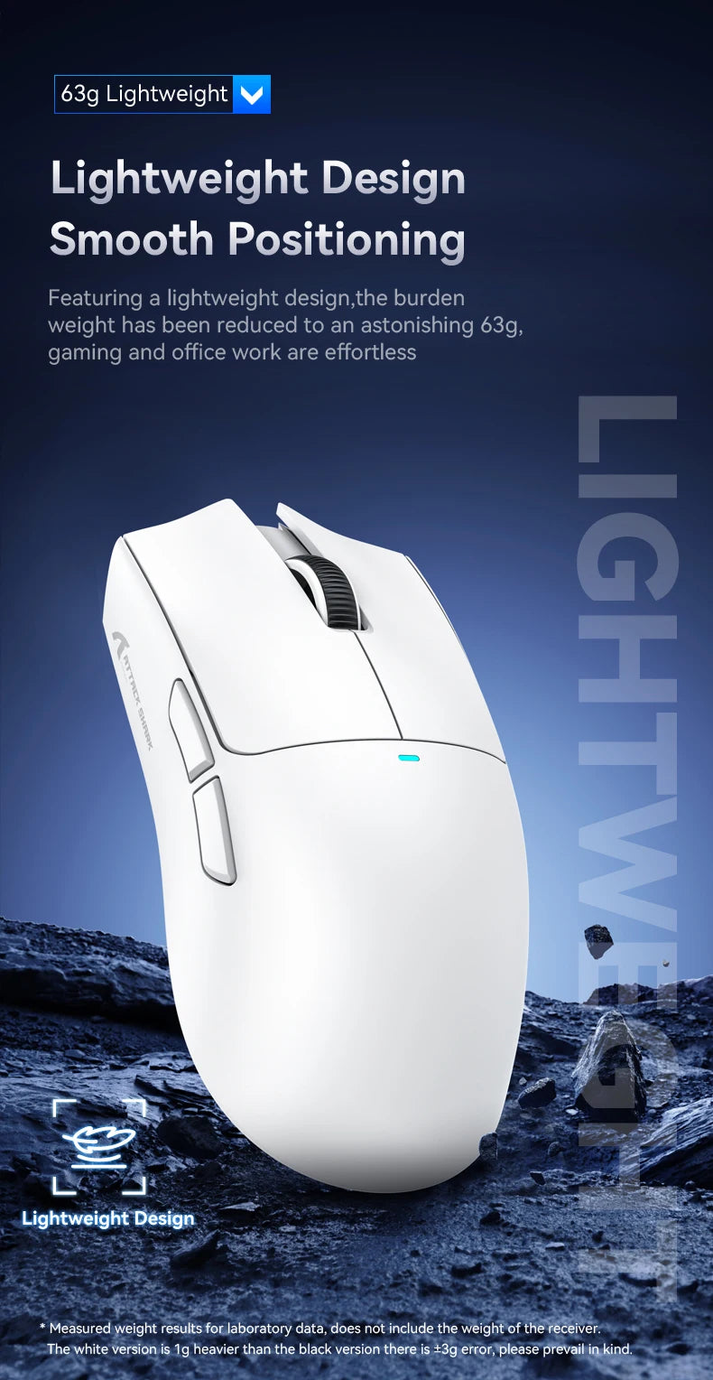 X11 Lightweight Wireless Gaming Mouse with RGB Backlight Charging, Up to 22K DPI, PAW3311 Optical Sensor, HUYU Swit