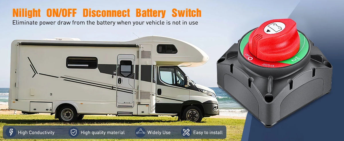 Heavy-Duty Battery Disconnect Switch, 12–48V