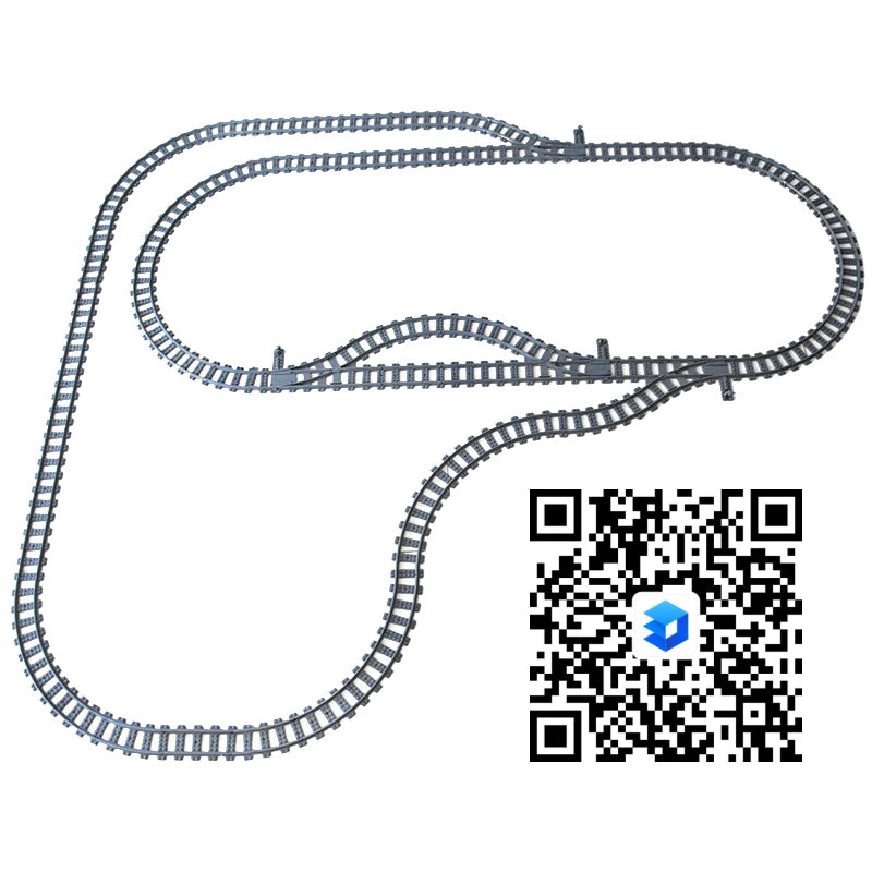 MOC 110pcs 25 Styles City Train Tracks Set Single Slip Switch Crossings Rails Bricks Building Blocks Technical Toys for kids
