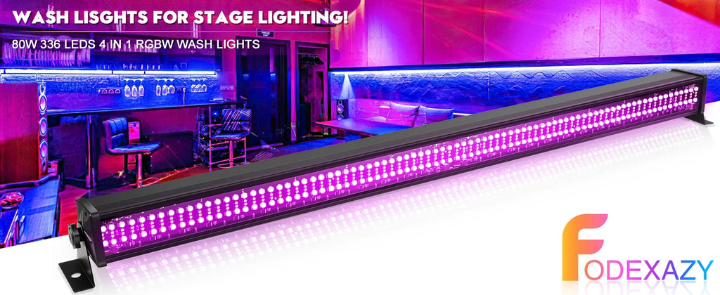 Yiflamefly 1/2Pcs 80W Wall Washer Light Bar 336LEDs SMD RGBW Stage Lights 7000lm Outdoor Lighting For Party Yard Garden Building