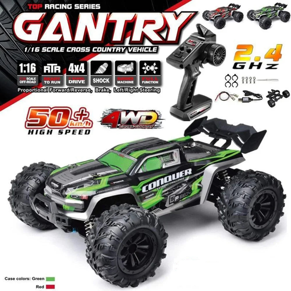 1:16 Scale Large RC Car 50km/h High Speed 4WD Children Toy for Boys Remote Control Car 2.4G Off Road Monster Truck RC Toy