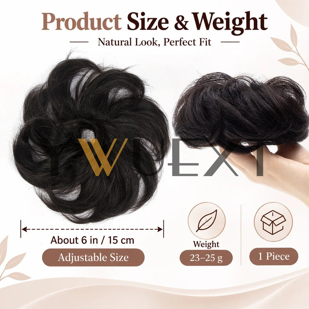 Curly Human Hair Bun Chignon