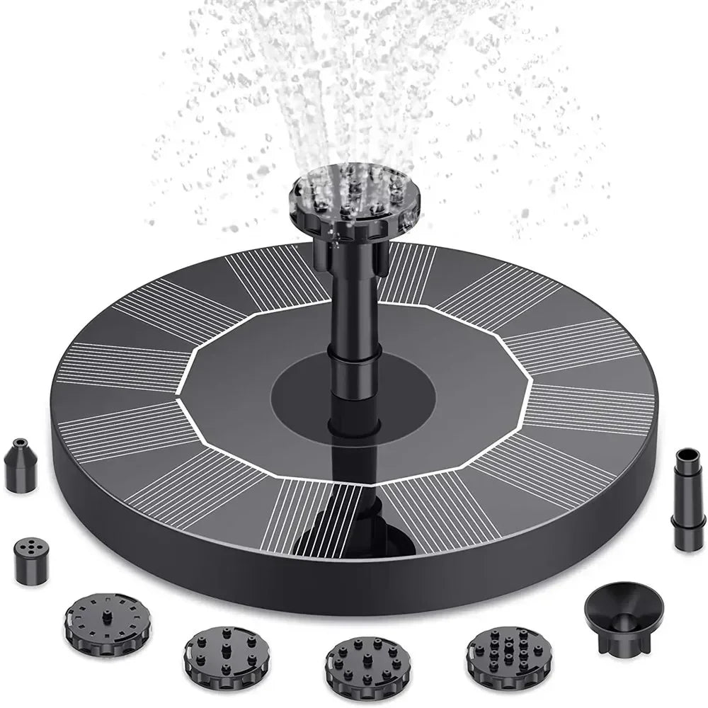 13cm, 16cm, 18cm Solar Fountain Pumps - Ideal for Outdoor Garden Pools, Bird Baths, Small Ponds. 8-Nozzle Floating Model